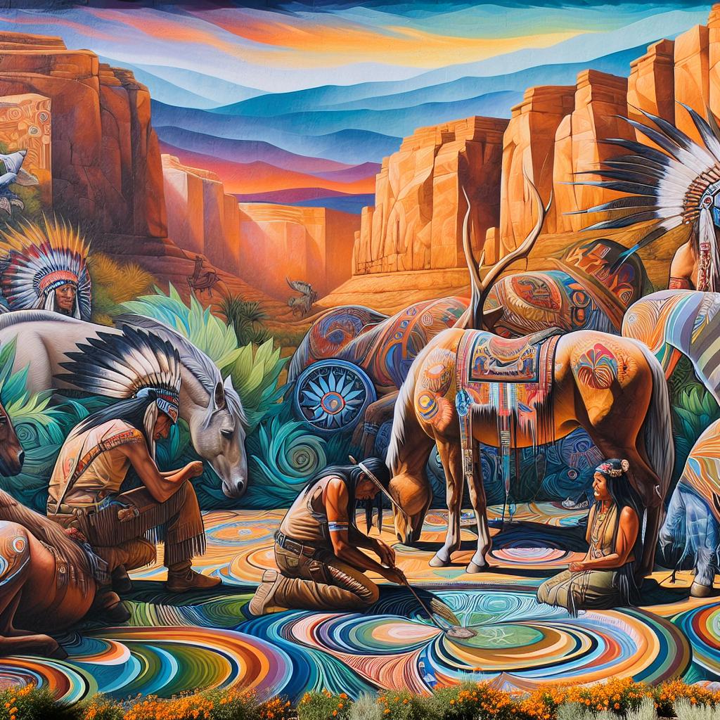Influence of Native American tribes on Southwest mural art.jpg: Southwest USA Shopping